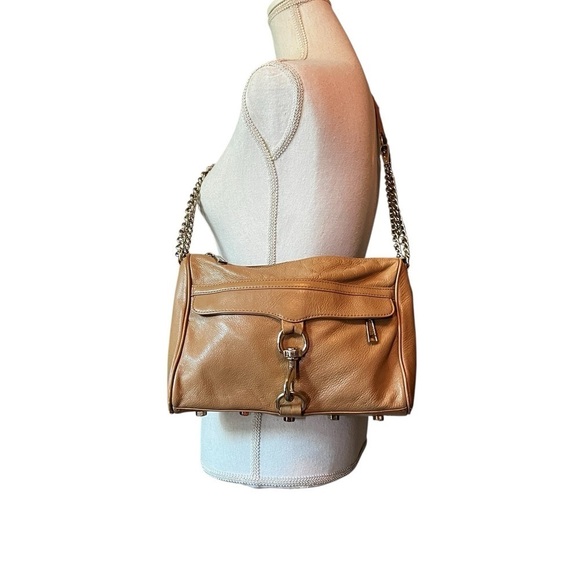 Rebecca Minkoff Handbags - Rebecca Minkoff Tan Crossbody Bag with Sleek Design and Metal Strap